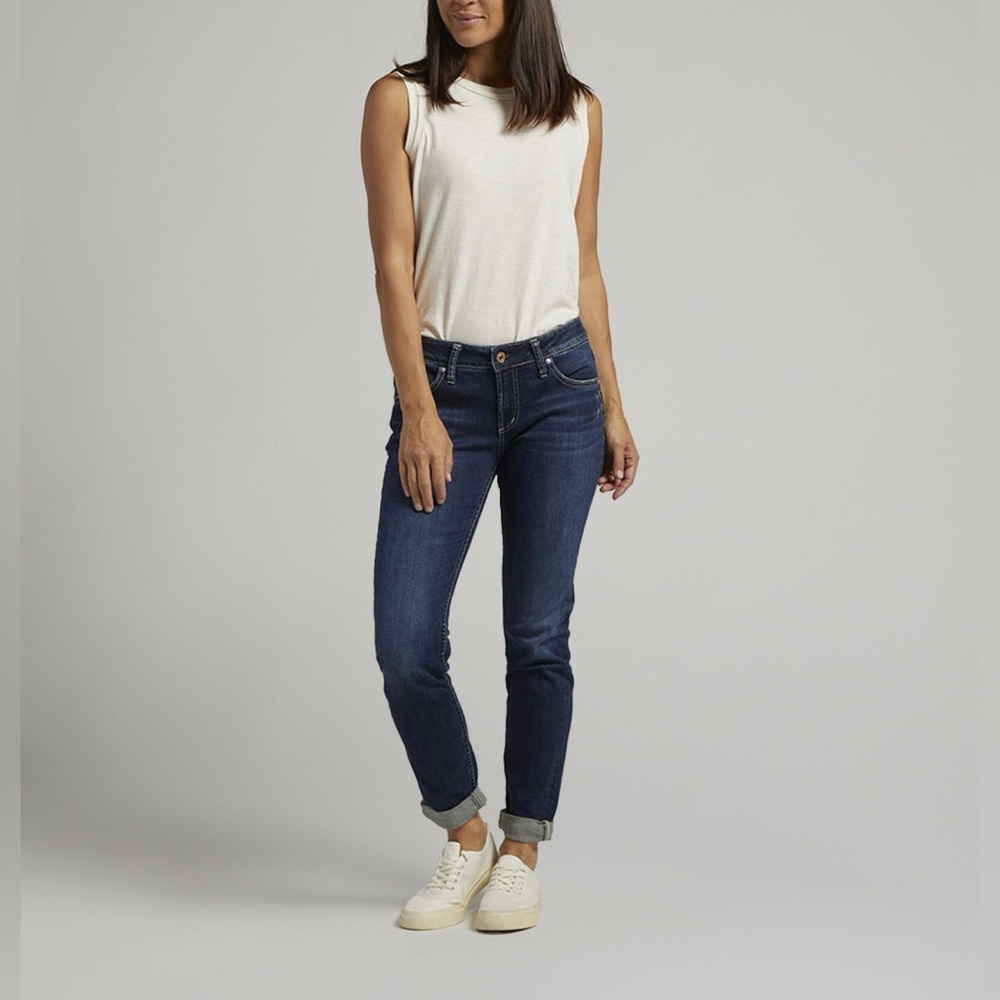 Silver Jeans Co. Women's Boyfriend Mid Rise Slim Leg Jean - Picture 1 of 7